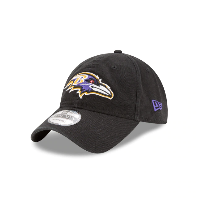 Baltimore Ravens NEW ERA CORE CLASSIC BLACK 9TWENTY ADJUSTABLE HAT