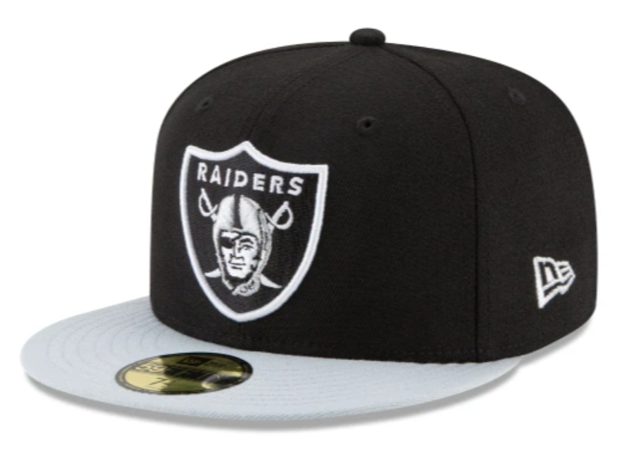 RAIDERS 59FIFTY FITTED home- black/grey nvsoccer.com The Coliseum