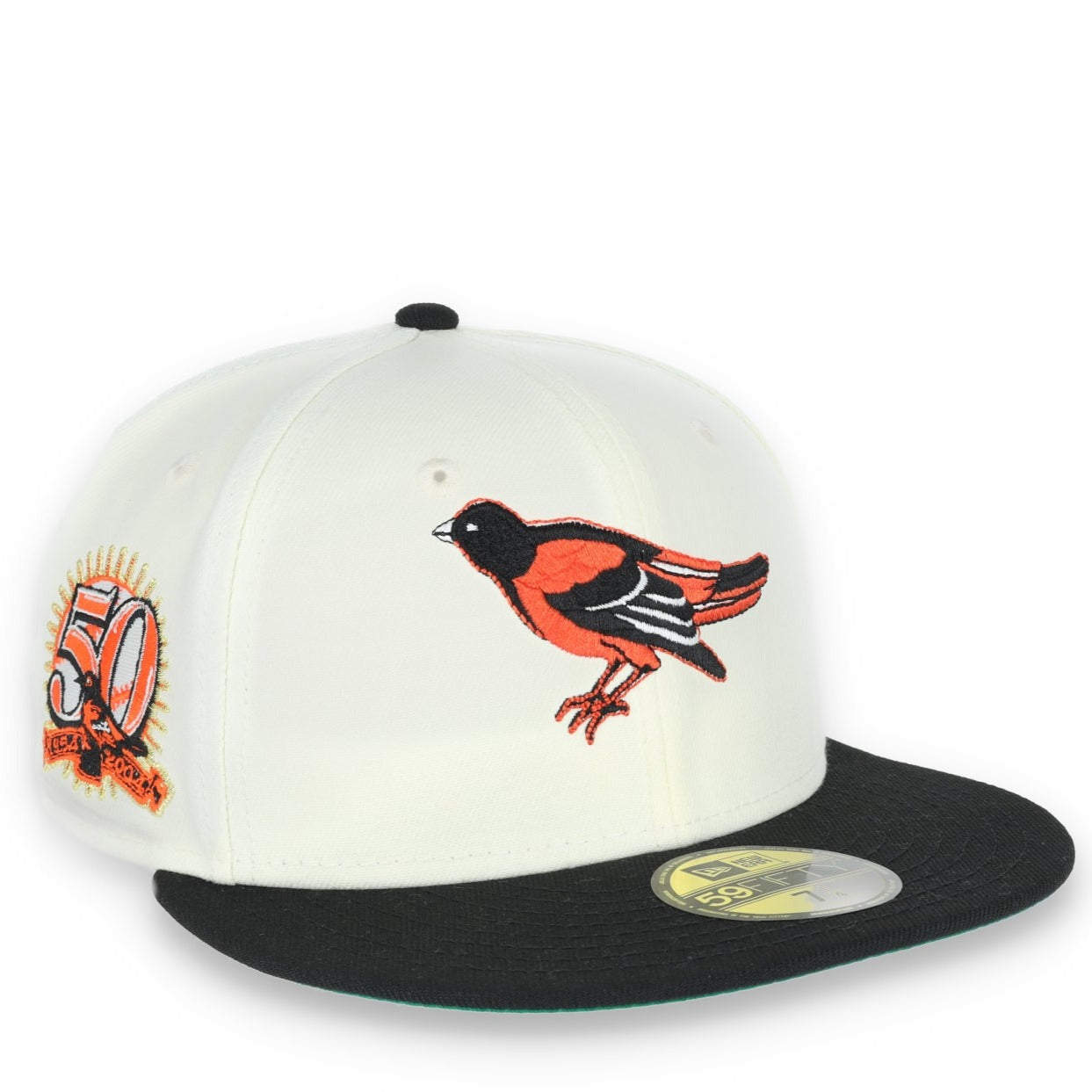 New Era Baltimore Orioles 50th Anniversary Patch 59FIFTY Fitted Ivory Hat