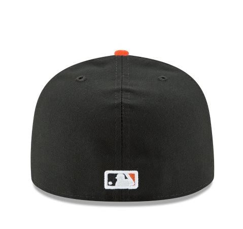 BALTIMORE ORIOLES NEW ERA ROAD AUTHENTIC COLLECTION 59FIFTY FITTED-ON-FIELD COLLECTION BLACK/ORANGE