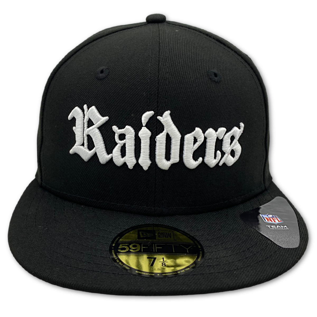 NEW ERA LAS VEGAS RAIDERS SCAR GOTHIC BLK 59FIFTY FITTED HAT-BLACK/WHITE