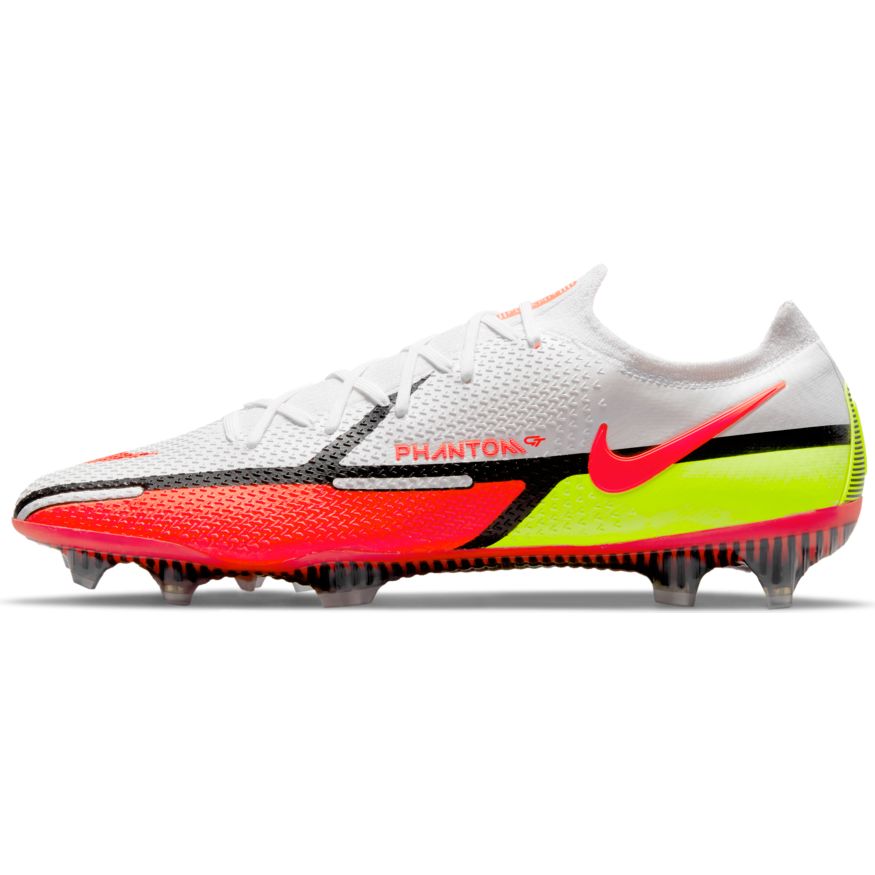 Nike Phantom GT2 Elite Low FG-WHITE/BRIGHT CRIMSON/VOLT/BLACK