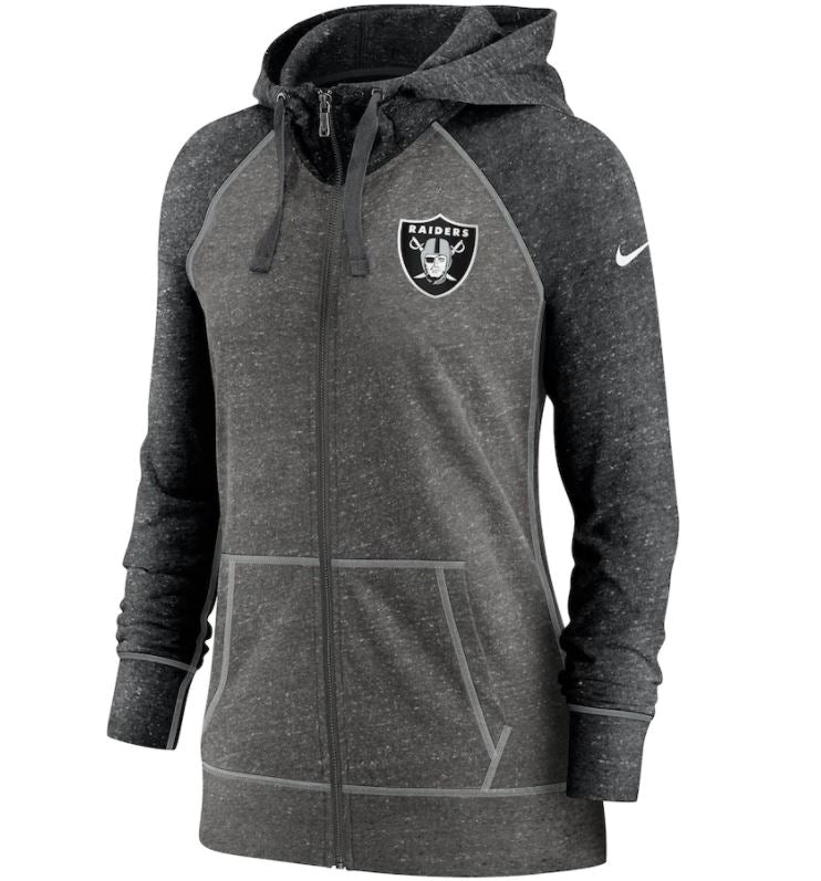 Nike Women's Las Vegas Raiders Gym Vintage Raglan Full-Zip Hoodie