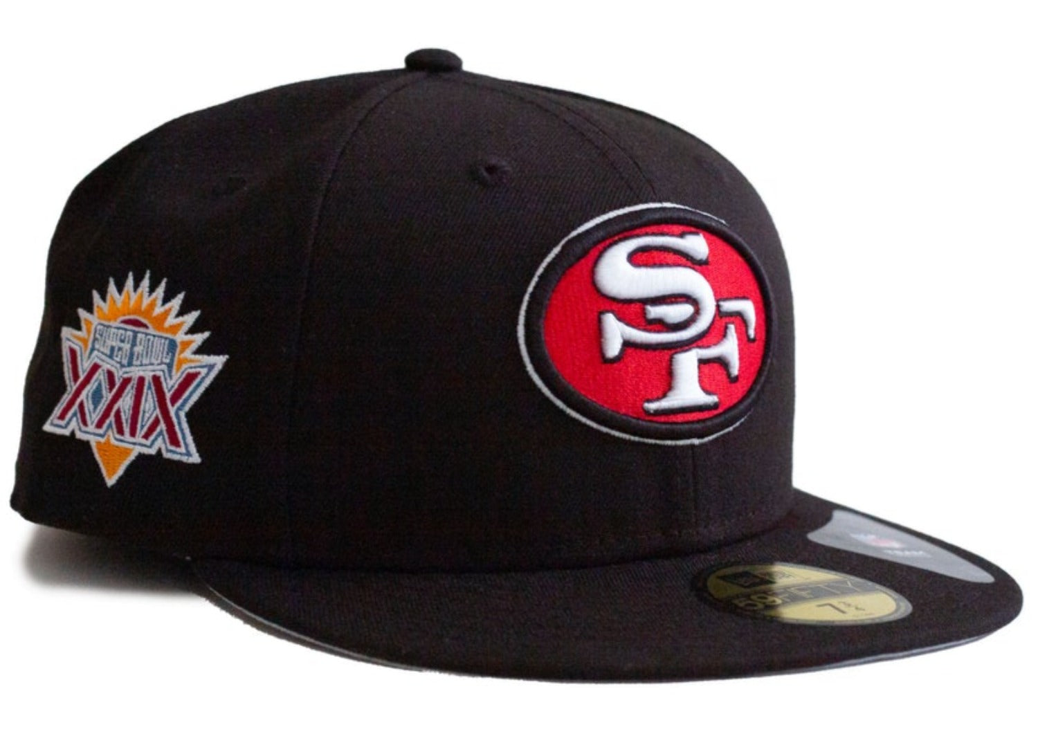 New Era Black San Francisco 49ers Super Bowl XXIX Side Patch 59FIFTY Fitted Hat-blk/red