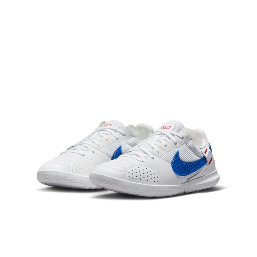 Nike Jr. Streetgato Little/Big Kids' Soccer Shoes-WHITE/ ROYAL-RED