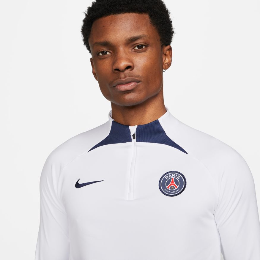 Nike Men's Paris Saint-Germain Strike Fourth Dri-FIT Soccer Drill Top - White/Navy