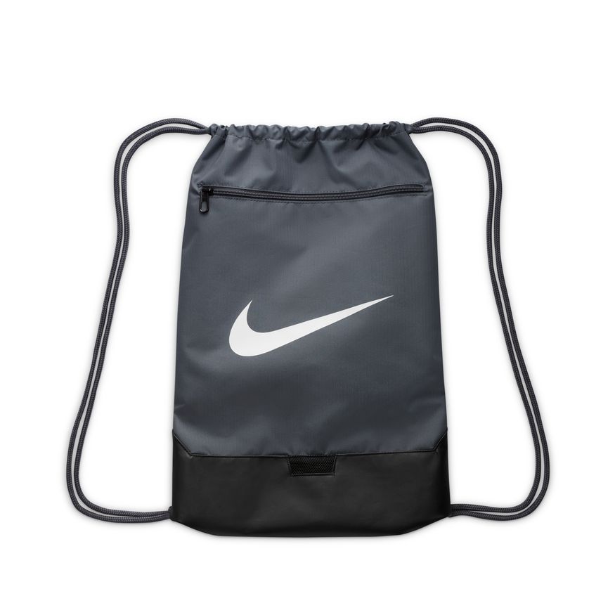 Nike Brasilia 9.5 Training Gym Sack (18L)-FLINT GREY/BLACK/WHITE