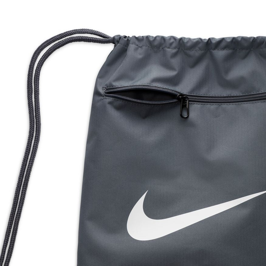 Nike Brasilia 9.5 Training Gym Sack (18L)-FLINT GREY/BLACK/WHITE