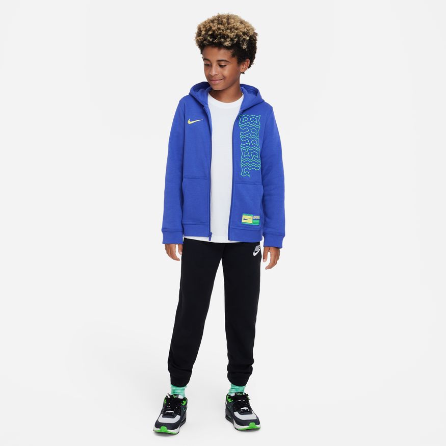 Nike Brazil Club Fleece Big Kids' Full-Zip Hoodie