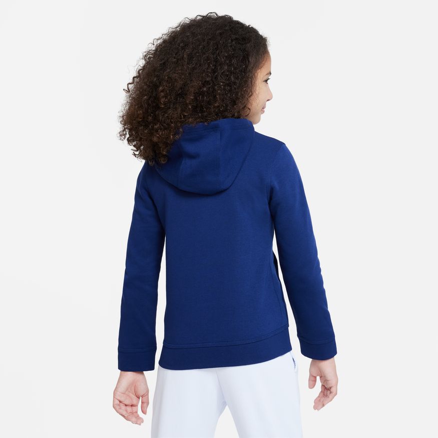 Nike Youth England Club Fleece Full-Zip Hoodie-Blue Void/Blue Fury