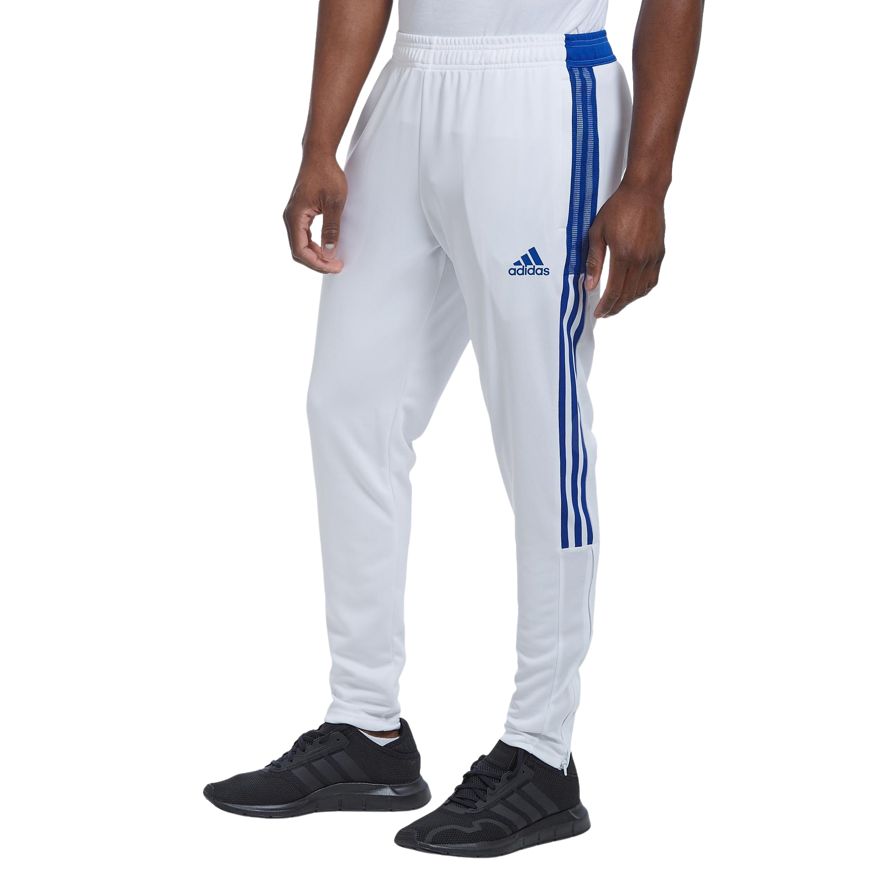 ADIDAS TIRO TRACK PANTS- WHITE/TEAM ROYAL BLUE