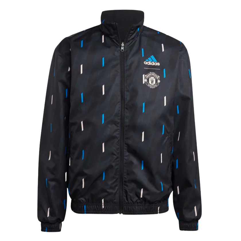 ADIDAS MANCHESTER UNITED REVERSIBLE ANTHEM JACKET-BLACK