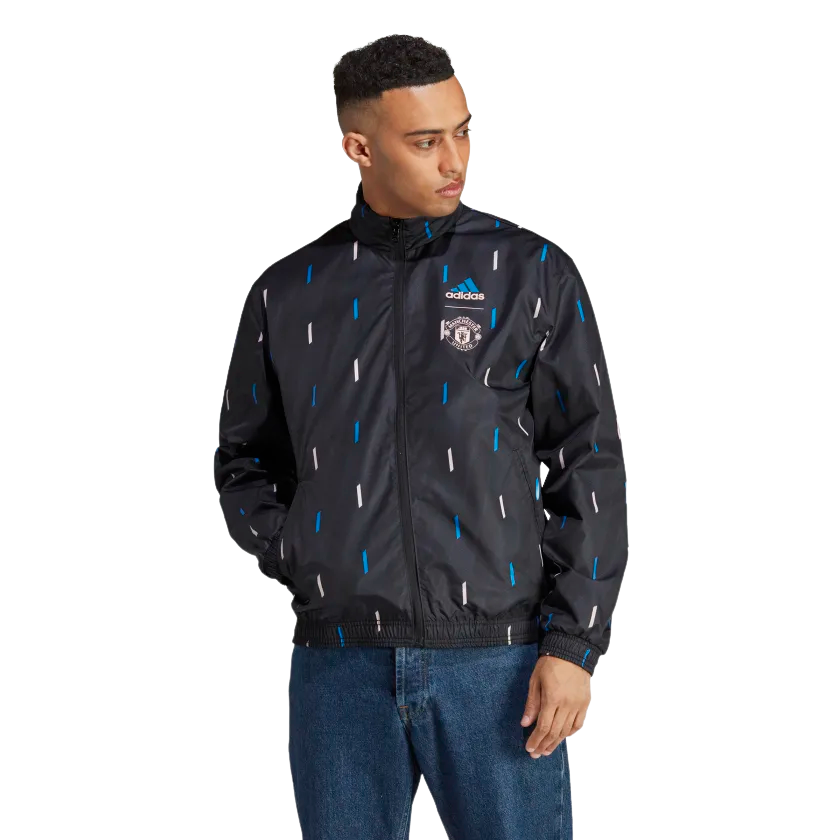 ADIDAS MANCHESTER UNITED REVERSIBLE ANTHEM JACKET-BLACK