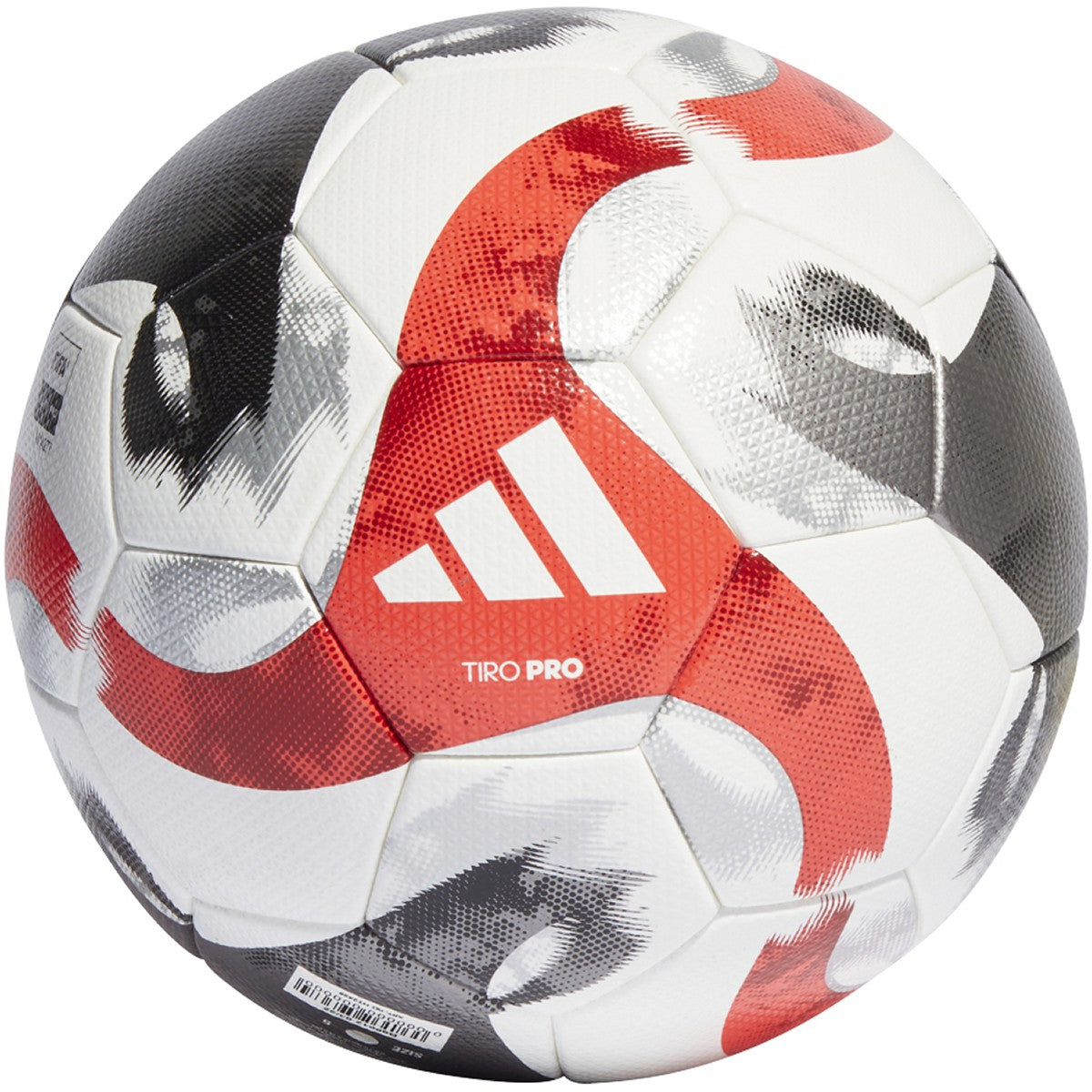 Adidas Tiro Pro Soccer Ball-White / Black / Iron Metallic / Power Red