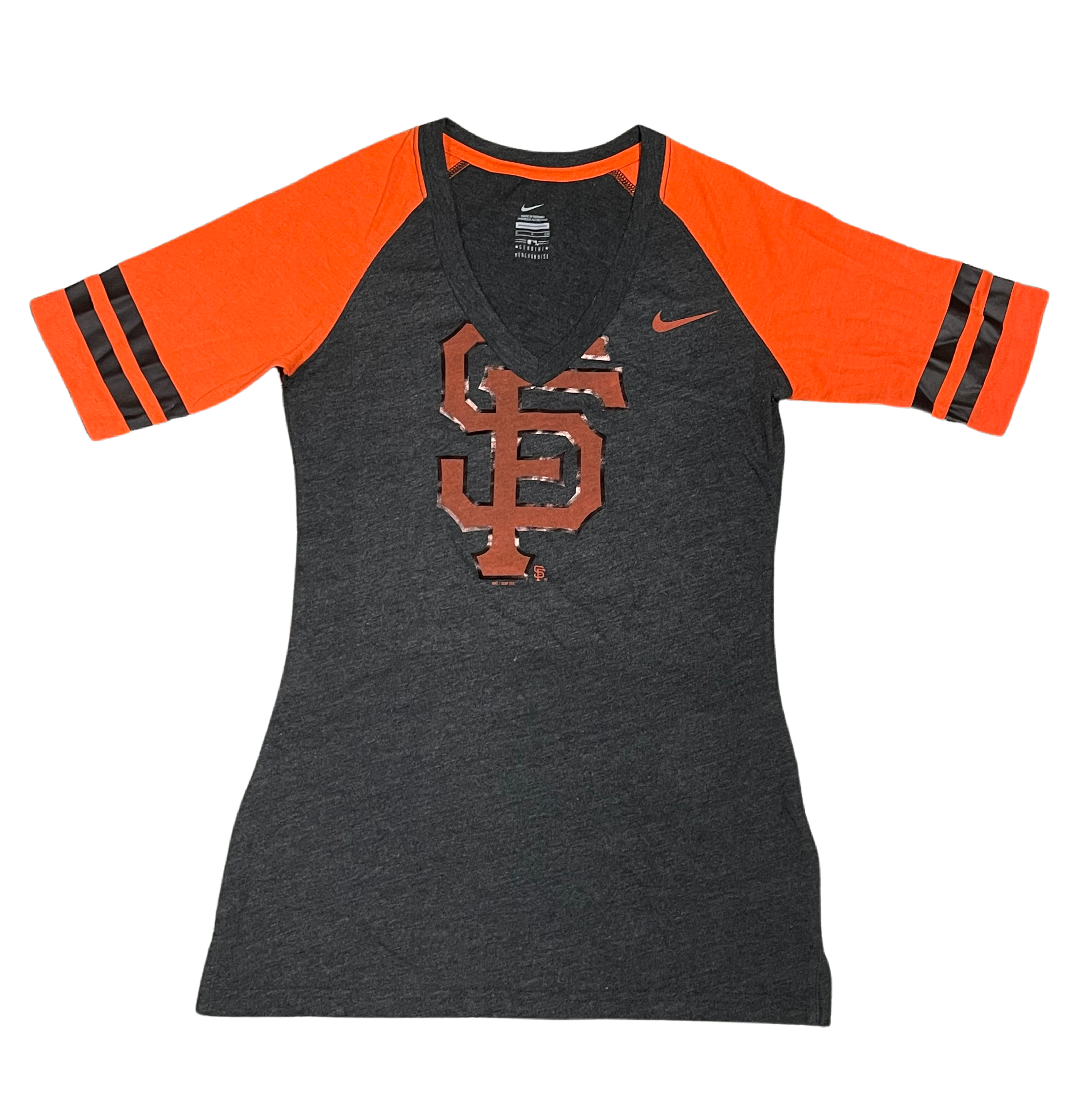 Nike Women's San Francisco Giants Logo V-neck T Shirt