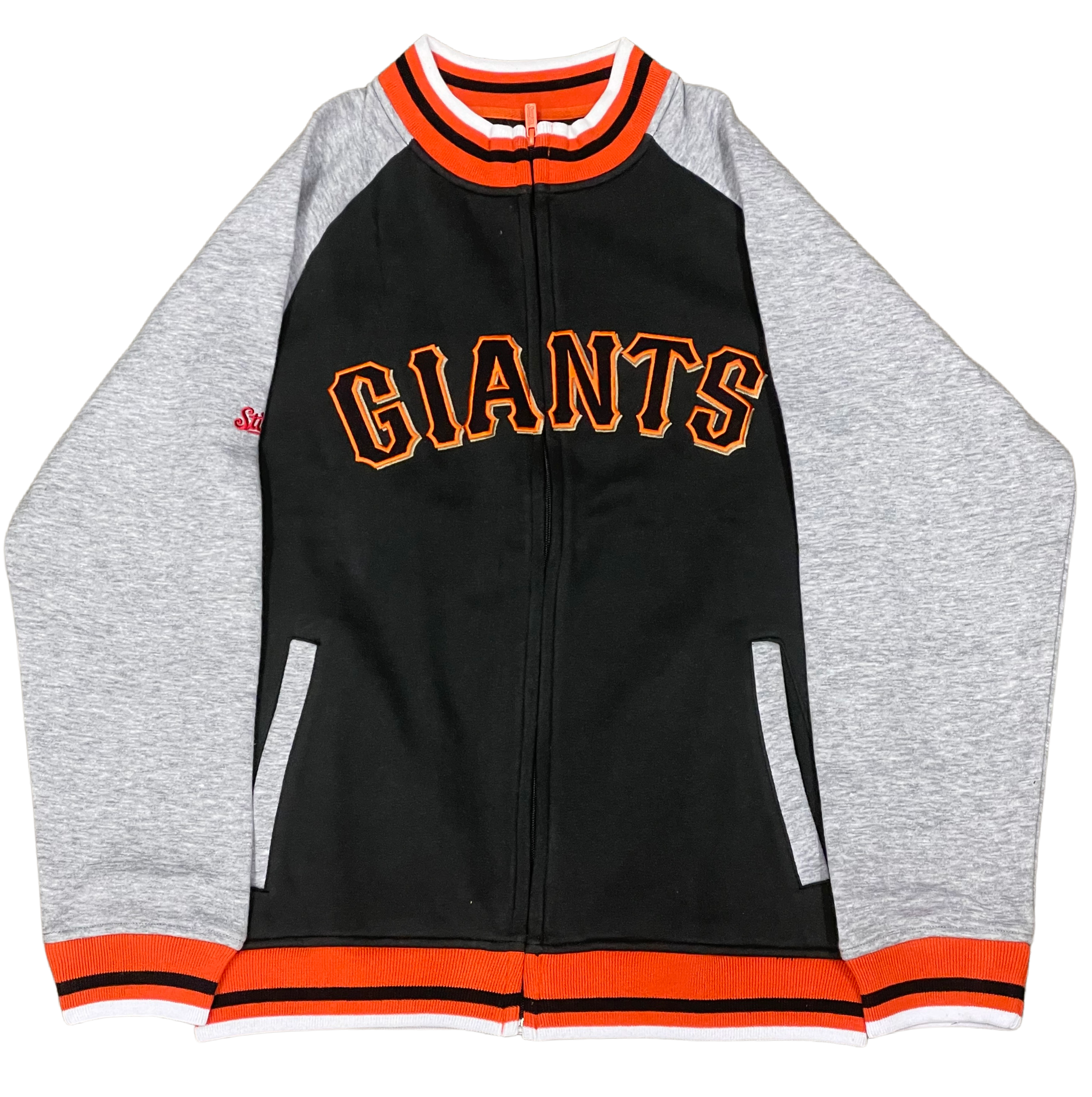 San Francisco Giants Stitches Track Jacket-Black/Grey