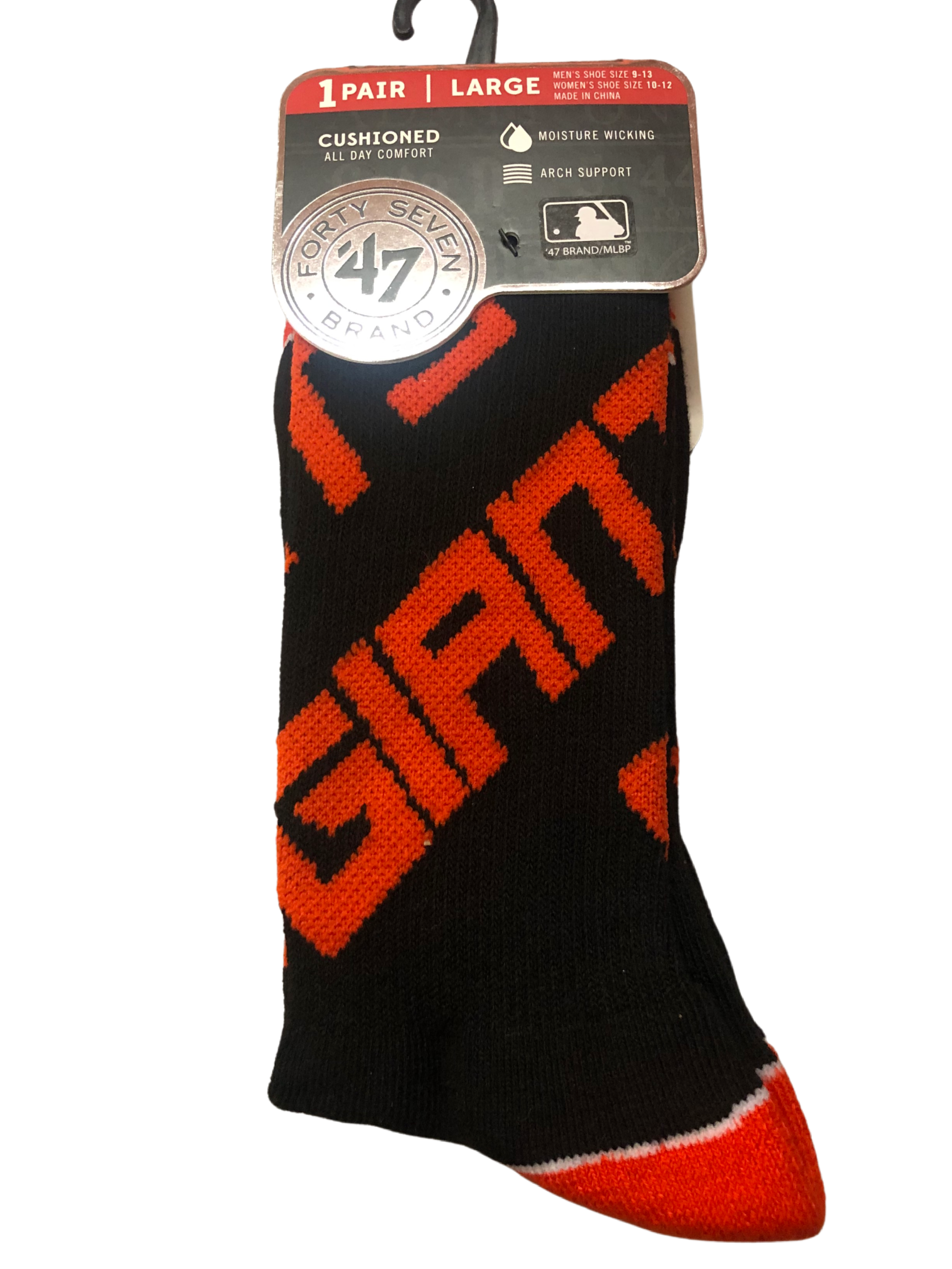 '47 BRAND SAN FRANCISCO GIANTS CUSHIONED SOCKS-BLACK/ORANGE