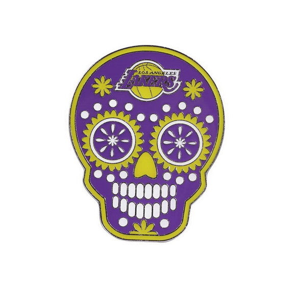 LOS ANGELES LAKERS LAPEL PIN GRANDE SUGAR SKULL