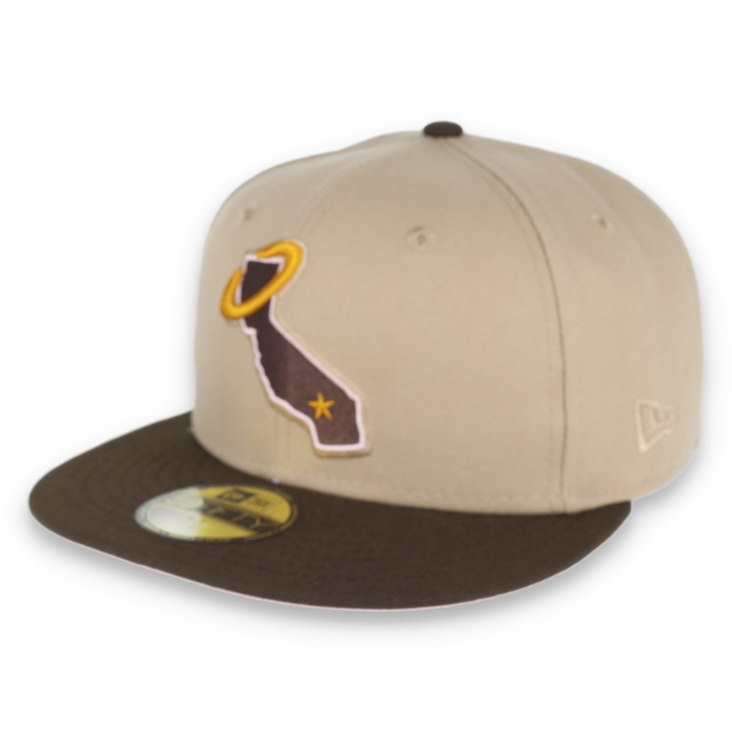 New Era California Angels 25TH ANNIVERSARY 59FIFTY FITTED HAT-CAMEL/BURNT WOOD