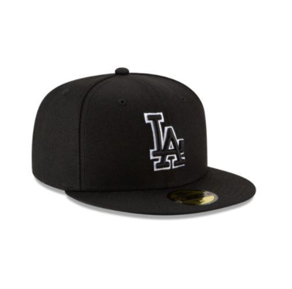 Los Angeles Dodgers NEW ERA BASIC COLLECTION BLACK OUTLINE FITTED 59FIFTY-BLACK AND WHITE