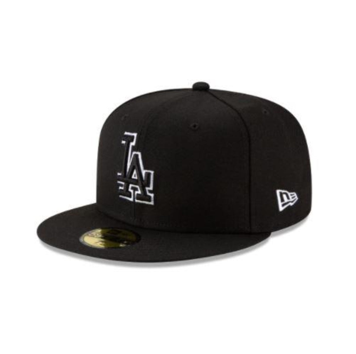 Los Angeles Dodgers NEW ERA BASIC COLLECTION BLACK OUTLINE FITTED 59FIFTY-BLACK AND WHITE