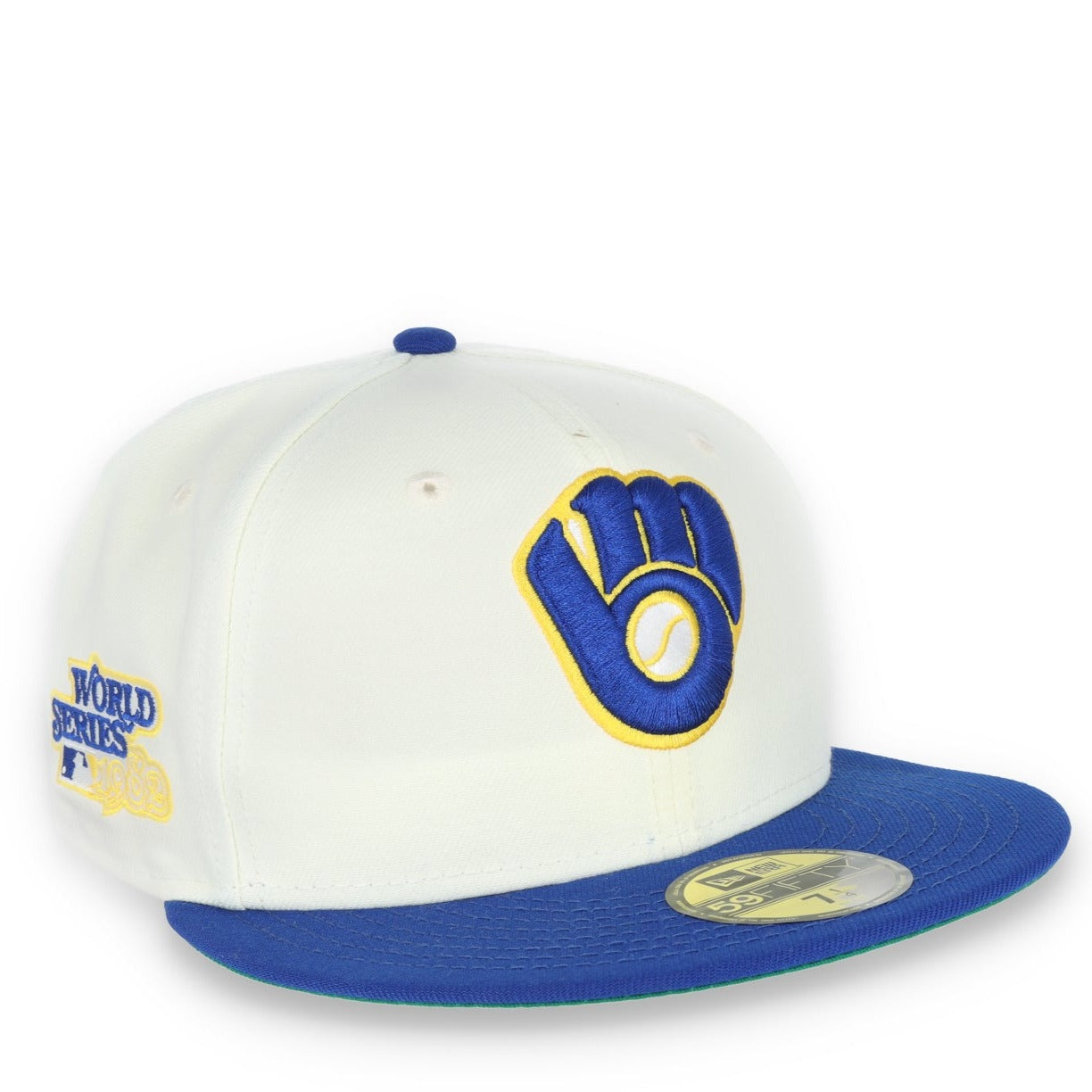 New Era Milwaukee Brewers 1982 World Series Patch 59FIFTY Fitted Ivory Hat