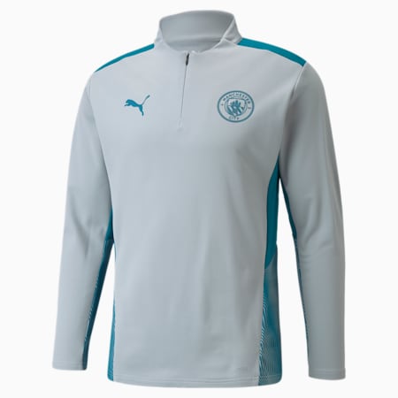 PUMA MANCHESTER CITY 1/4 ZIP DRILL TOP-QUARRY-OCEAN DEPTHS