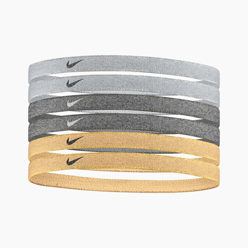 Nike Headbands 6 Pack GREY/BLACK/GOLD