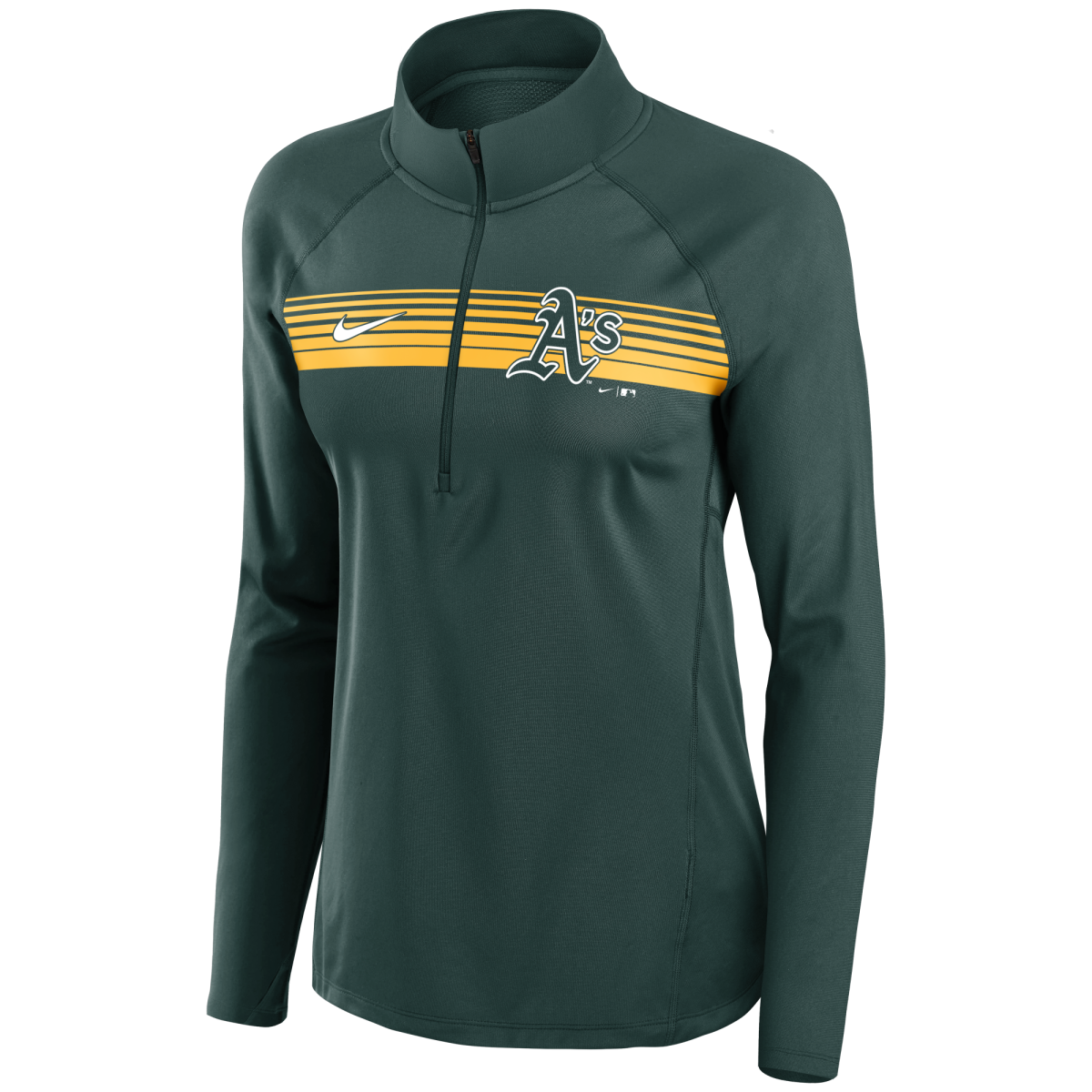 WOMENS NIKE OAKLAND ATHLETICS SEAM TO SEAM ELEMENT HALF ZIP PULLOVER