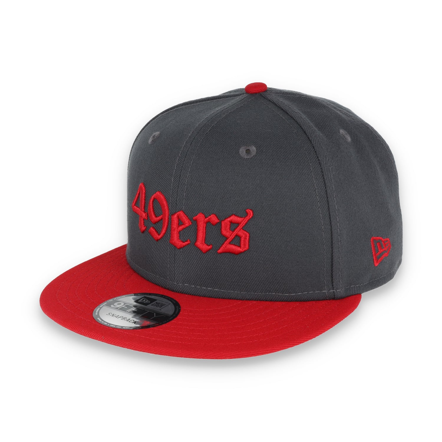 NEW ERA SAN FRANCISCO 49ERS GOTHIC SCRIPT NEW ERA 9FIFTY SNAPBACK-GREY/RED