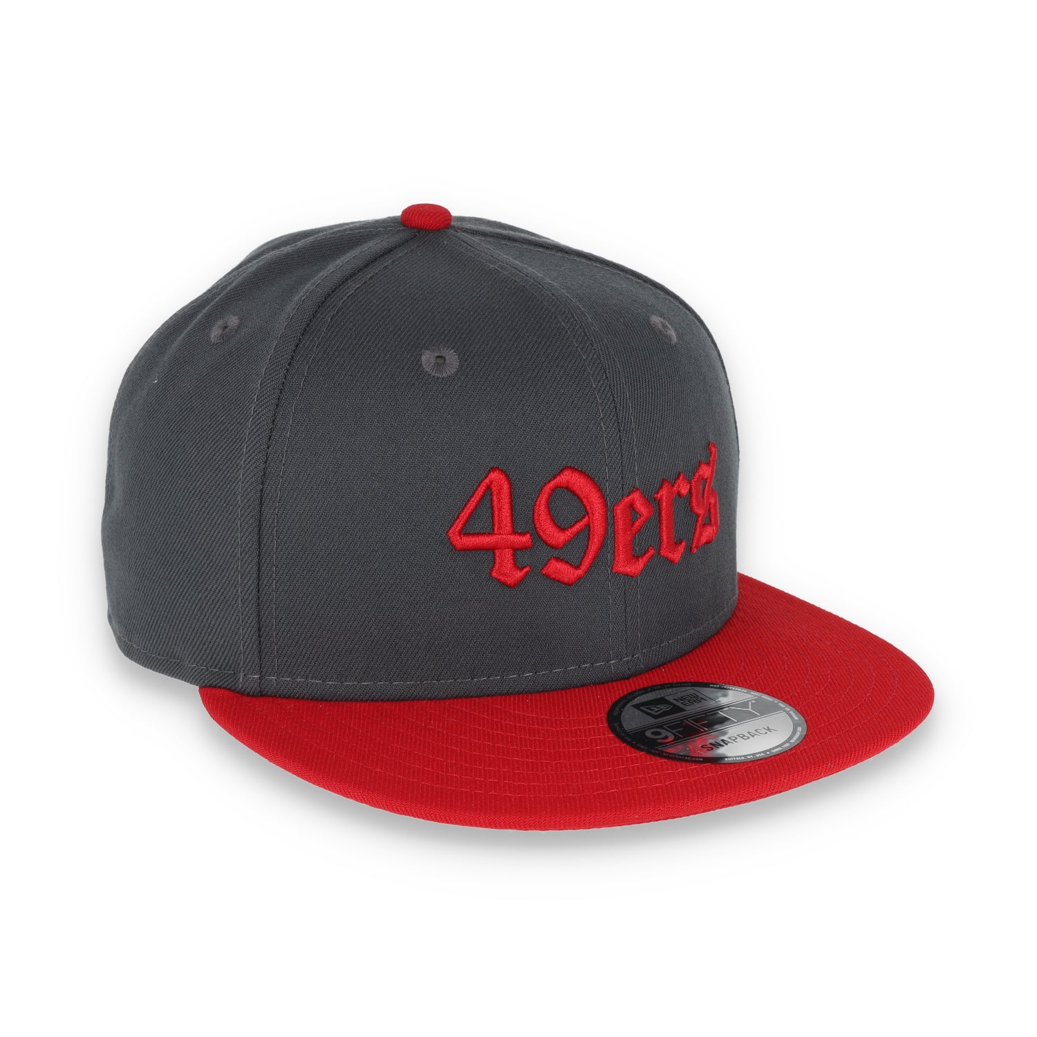 NEW ERA SAN FRANCISCO 49ERS GOTHIC SCRIPT NEW ERA 9FIFTY SNAPBACK-GREY/RED