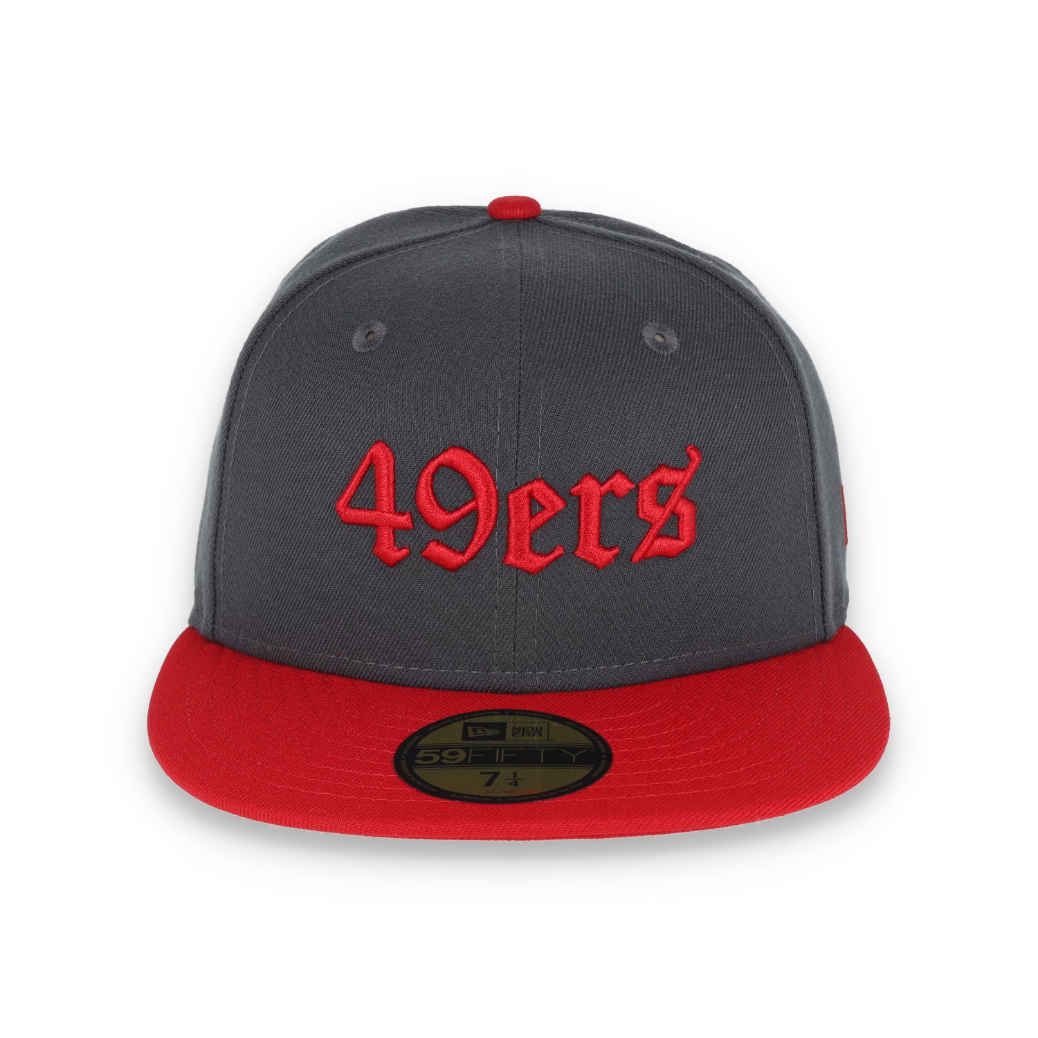 NEW ERA SAN FRANCISCO 49ERS GOTHIC SCRIPT 2TONE 59FIFTY FITTED- HEATHER GREY/RED