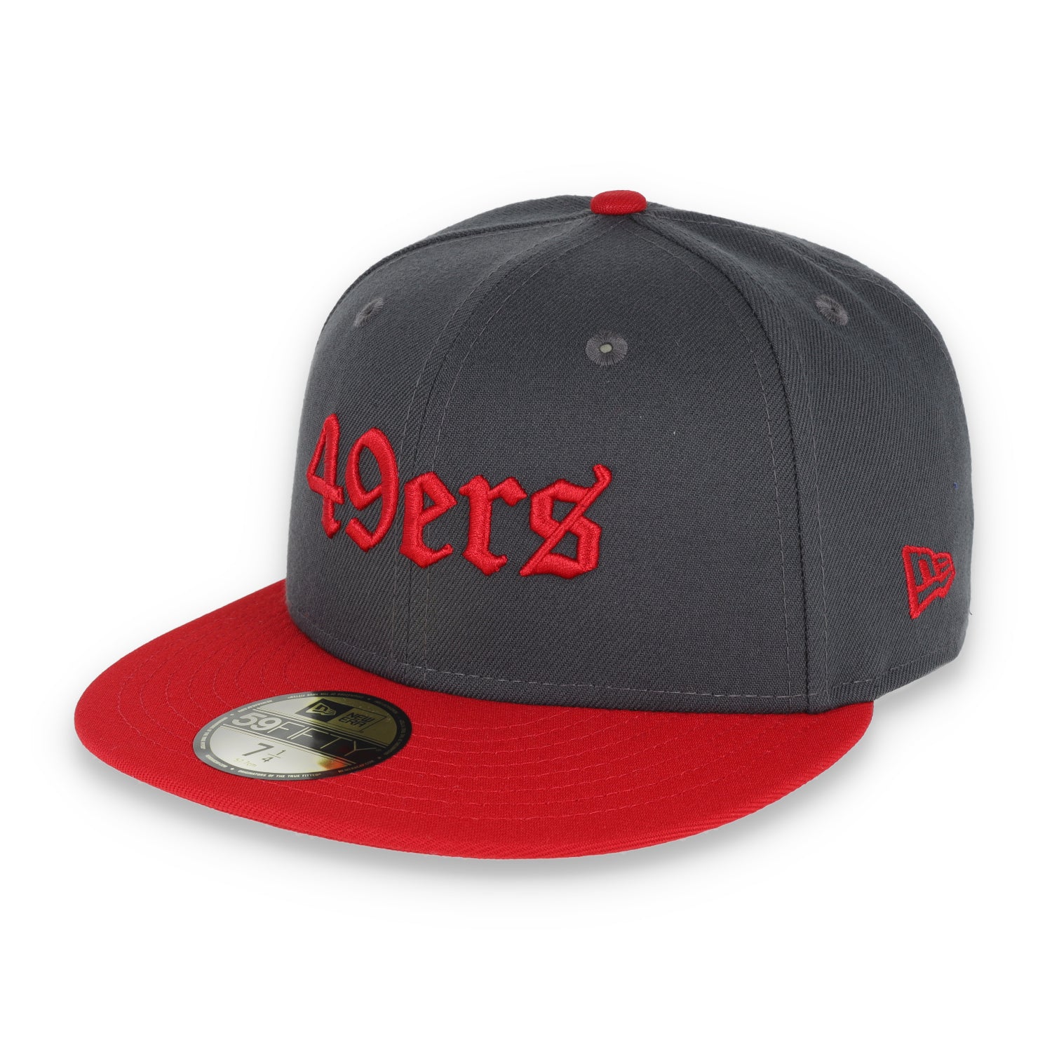 NEW ERA SAN FRANCISCO 49ERS GOTHIC SCRIPT 2TONE 59FIFTY FITTED- HEATHER GREY/RED