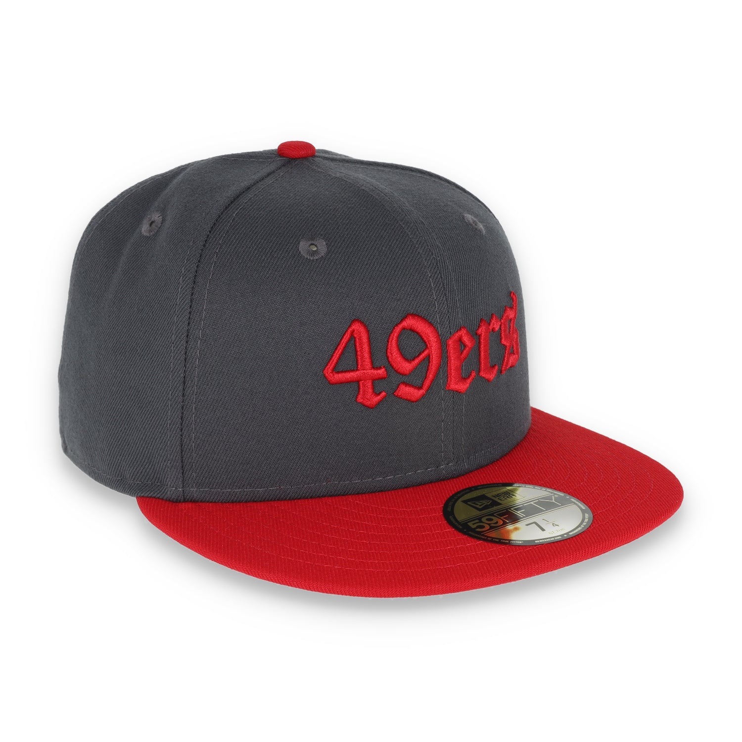 NEW ERA SAN FRANCISCO 49ERS GOTHIC SCRIPT 2TONE 59FIFTY FITTED- HEATHER GREY/RED
