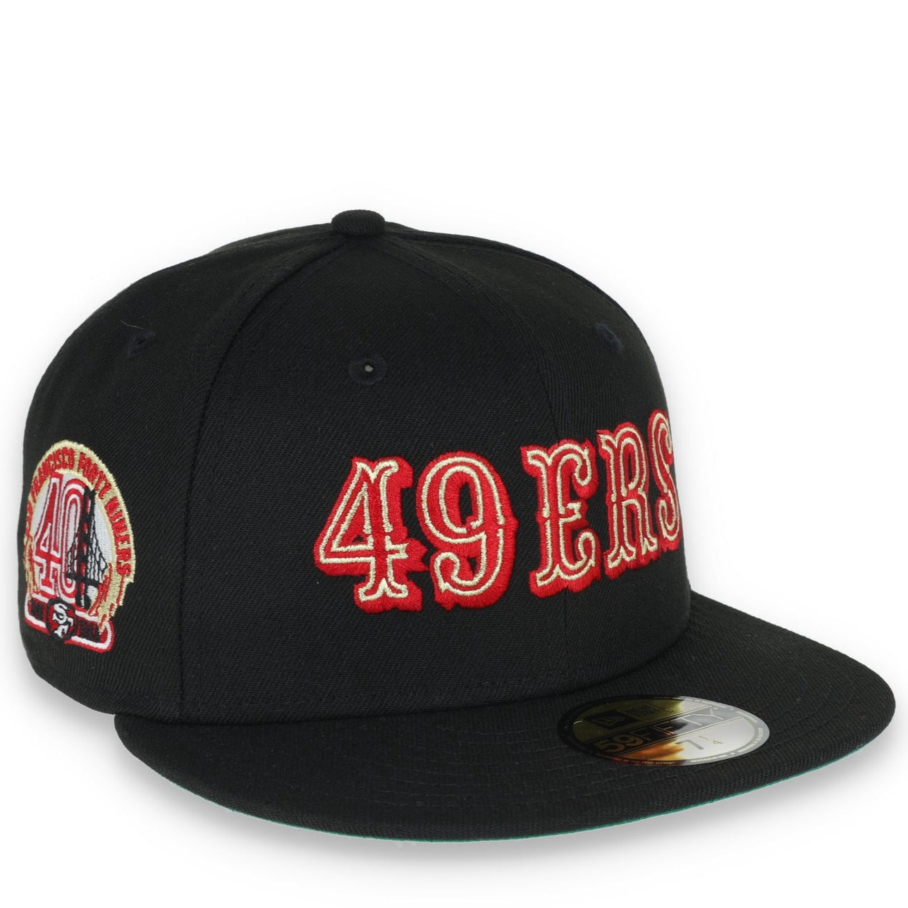 NEW ERA SAN FRANCISCO 49ERS 40TH ANNIVERSARY SIDE PATCH SCRIPT 59FIFTY FITTED HAT