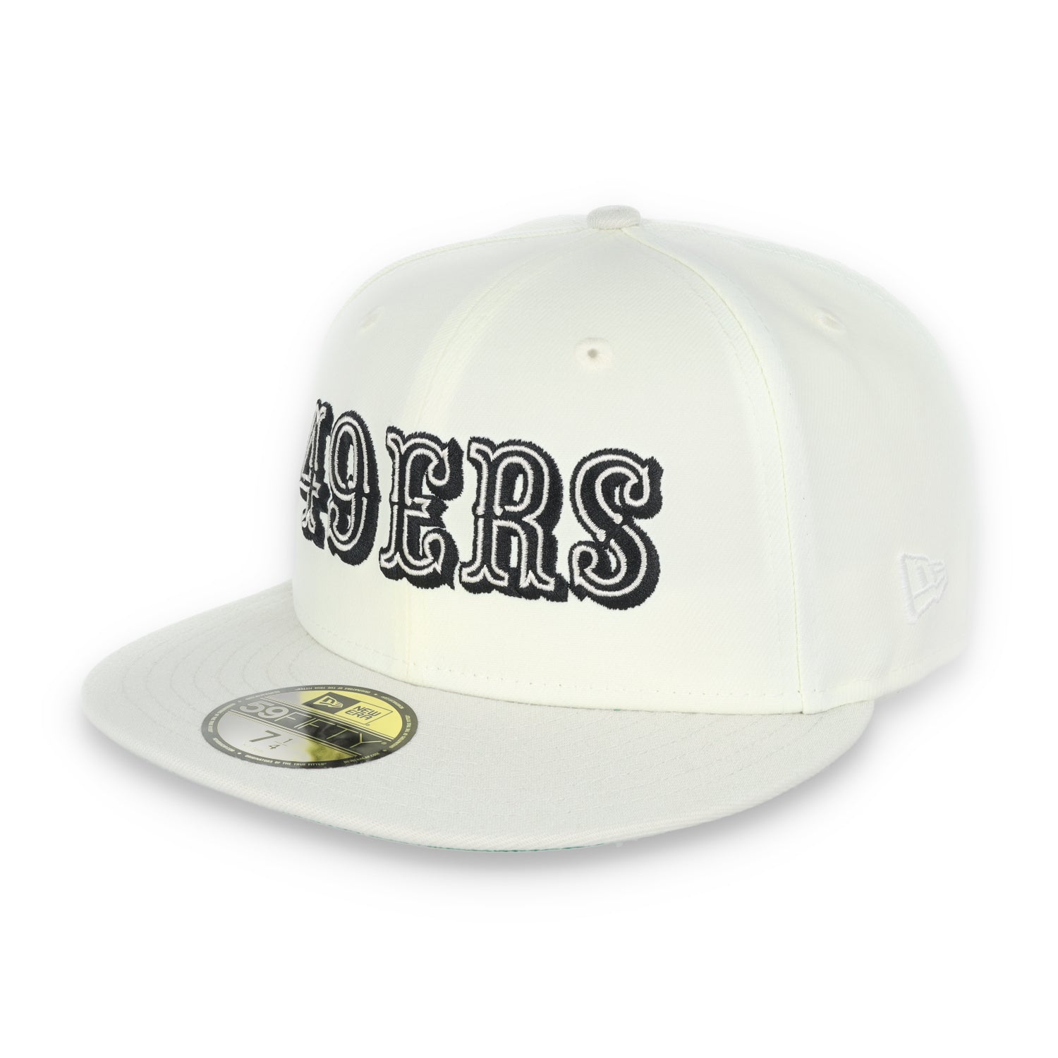 NEW ERA SAN FRANCISCO 49ERS 75TH ANNIVERSARY SIDE PATCH SCRIPT 59FIFTY FITTED HAT-CHROME