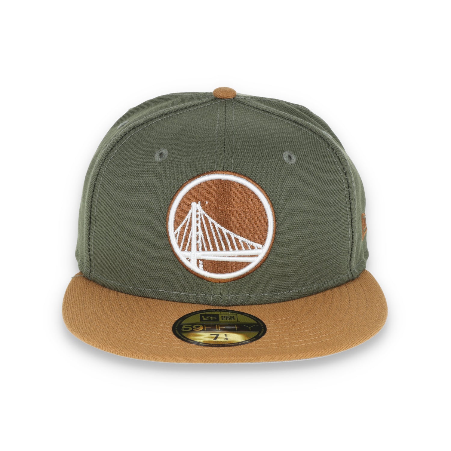 NEW ERA GOLDEN STATE WARRIORS COLOR PACK 2TONE 59FIFTY FITTED HAT- OLIVE/TAN