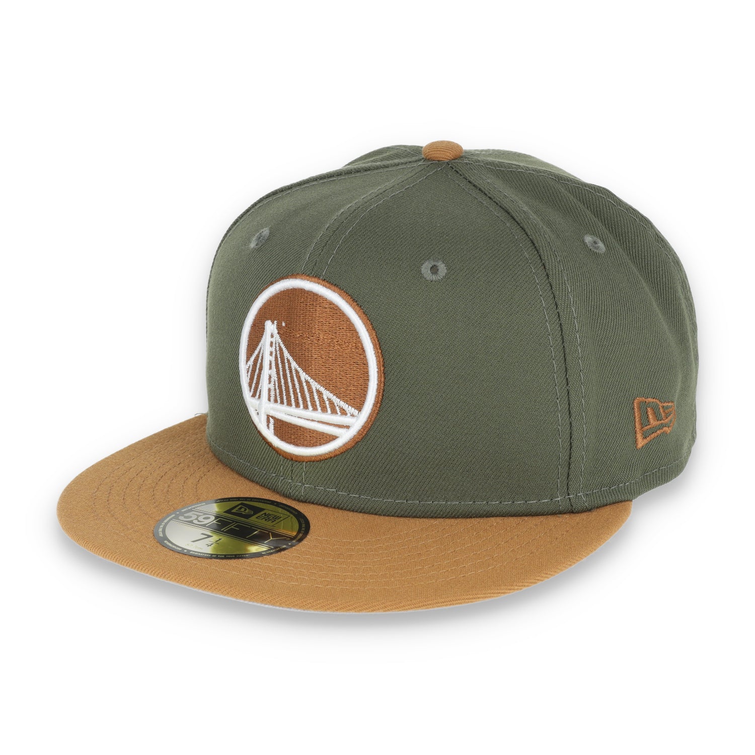 NEW ERA GOLDEN STATE WARRIORS COLOR PACK 2TONE 59FIFTY FITTED HAT- OLIVE/TAN