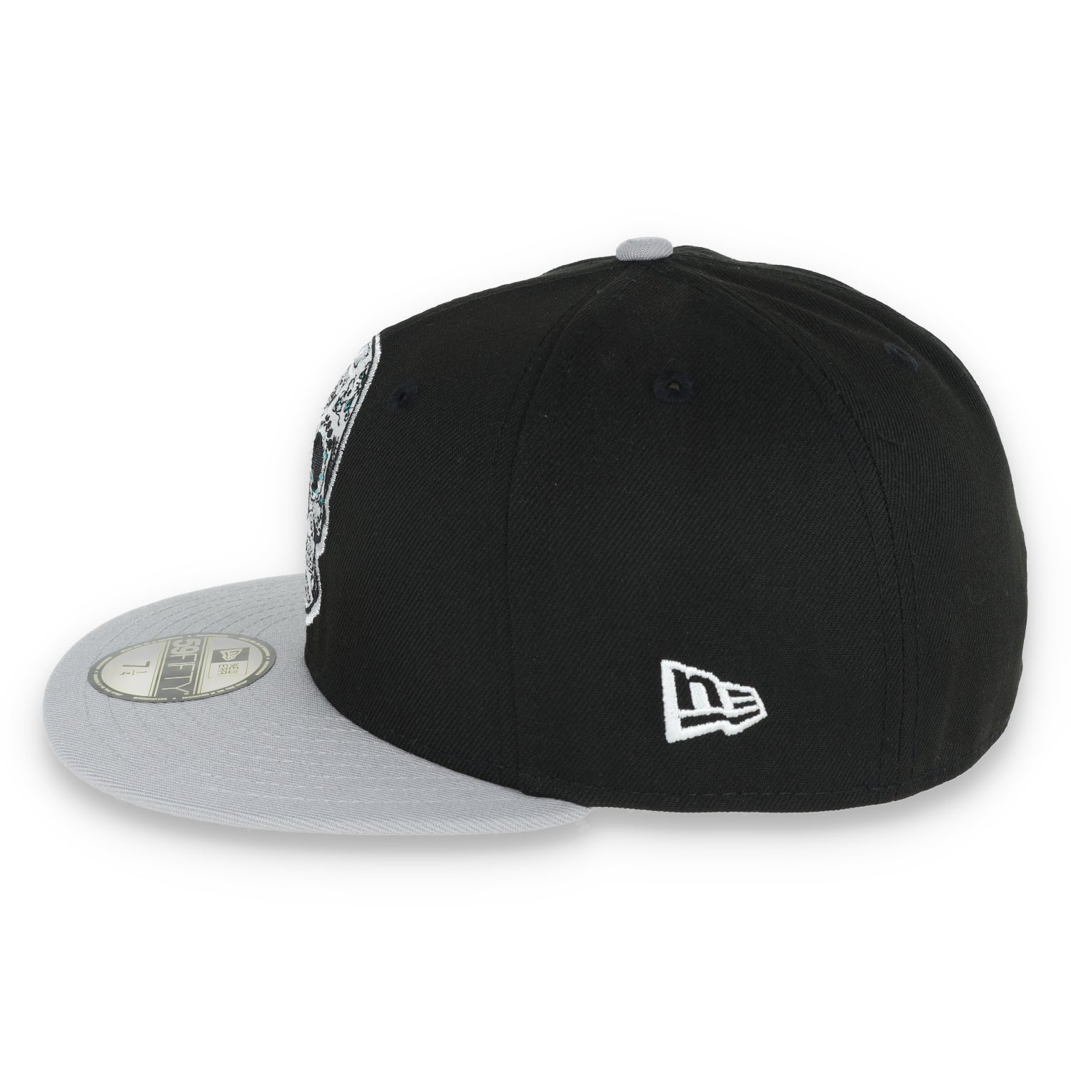NEW ERA LAS VEGAS RAIDERS SUGAR SKULL 59FIFTY FITTED HAT-BLACK/GREY