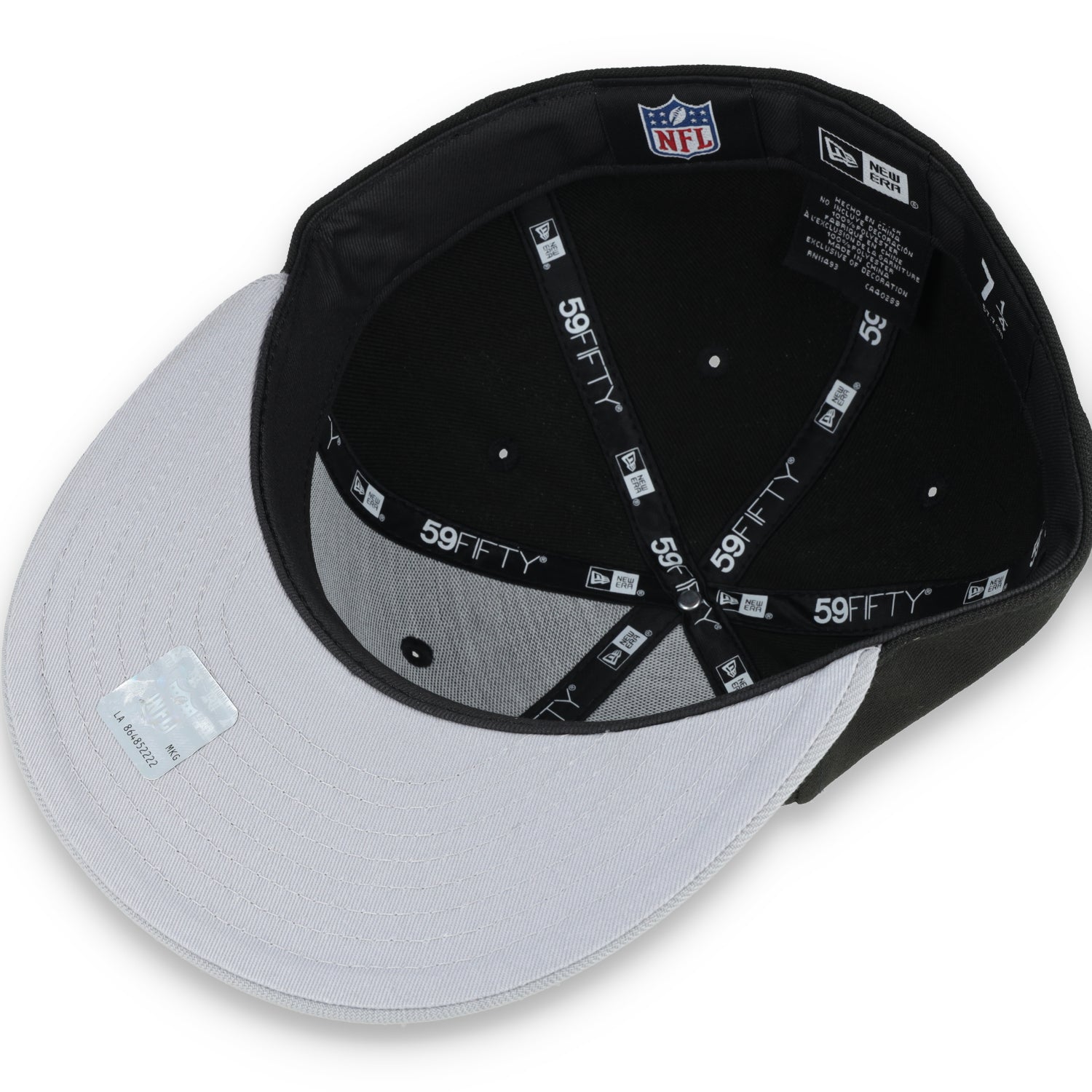 NEW ERA LAS VEGAS RAIDERS SUGAR SKULL 59FIFTY FITTED HAT-BLACK/GREY
