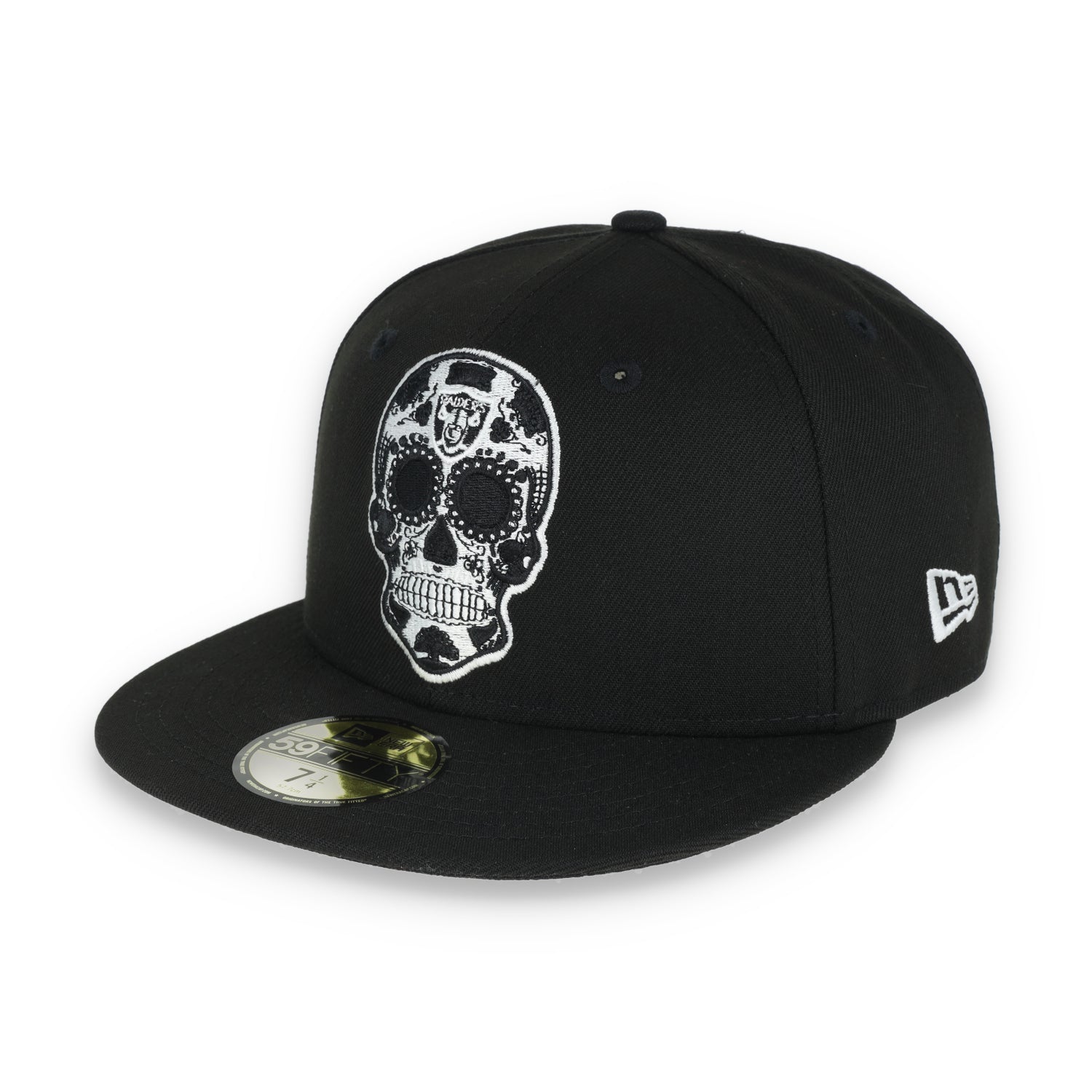 NEW ERA LAS VEGAS RAIDERS SUGAR SKULL 59FIFTY FITTED HAT-BLACK/WHITE