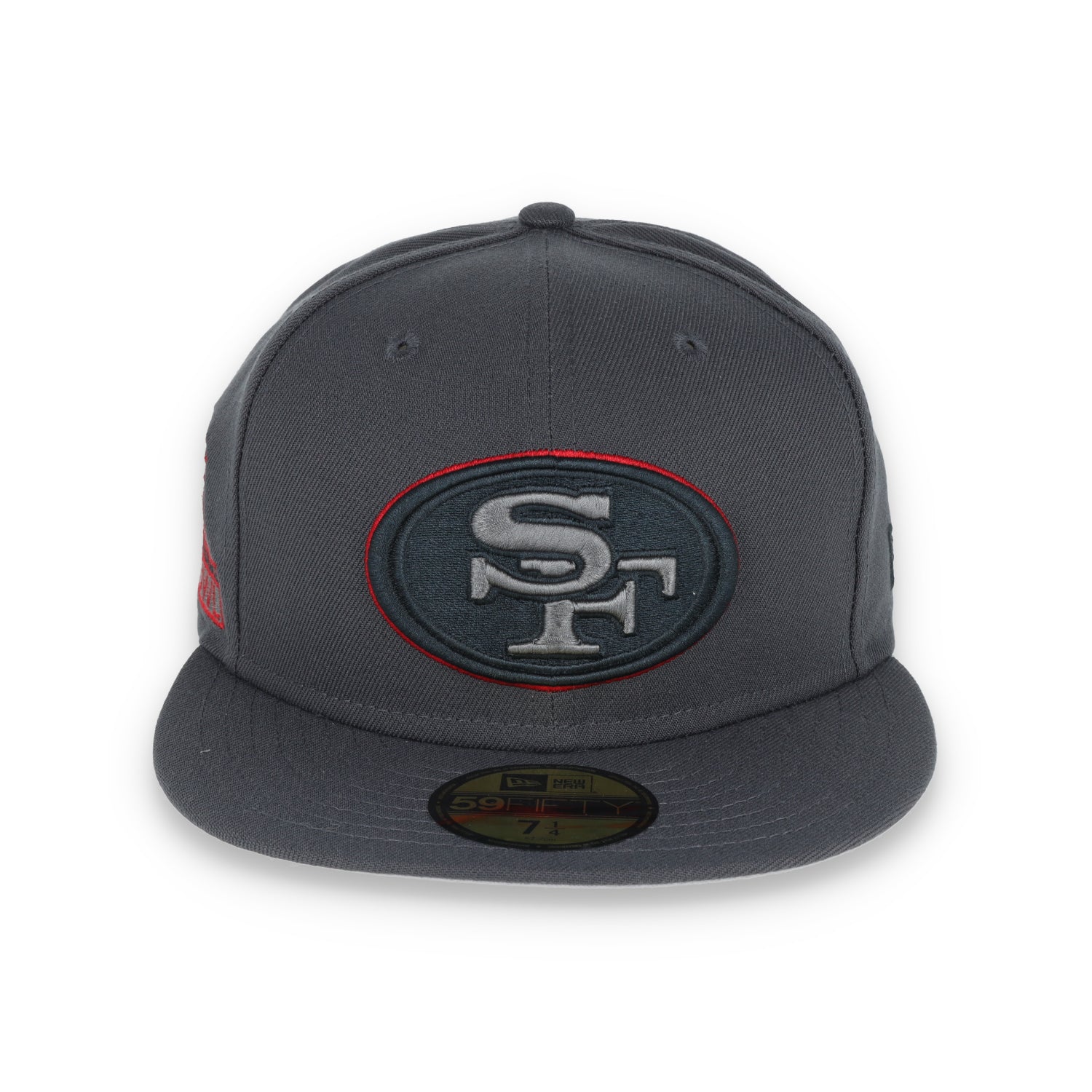 NEW ERA SAN FRANCISCO 49ERS 1990 PRO BOWL SIDE PATCH SCRIPT 59FIFTY FITTED HAT-GREY/RED