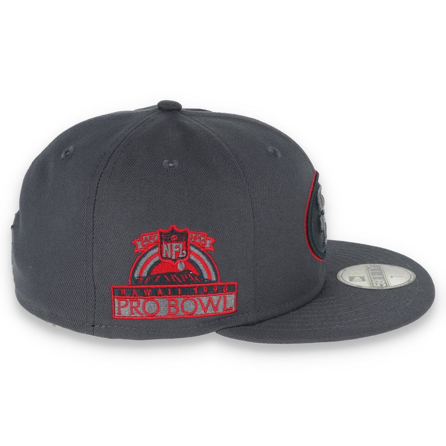 NEW ERA SAN FRANCISCO 49ERS 1990 PRO BOWL SIDE PATCH SCRIPT 59FIFTY FITTED HAT-GREY/RED