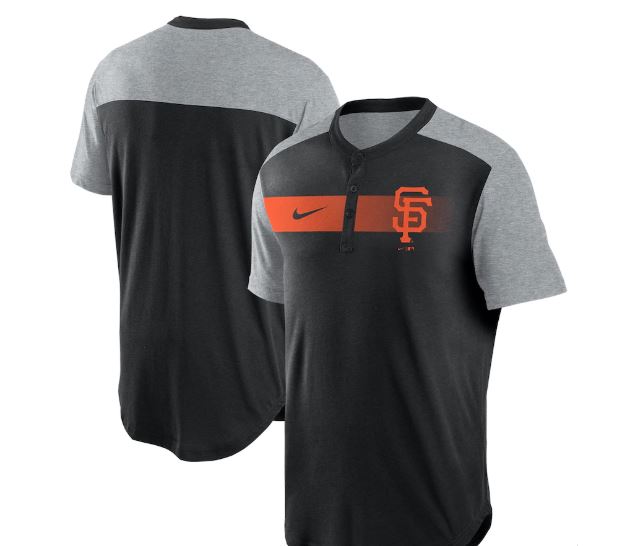 NIKE FADE DRI-FIT HENLEY T SHIRT SAN FRANCISCO GIANTS