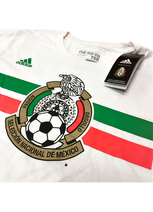 ADIDAS MEXICO STRIPPED AND CREST LOGO T-SHIRT