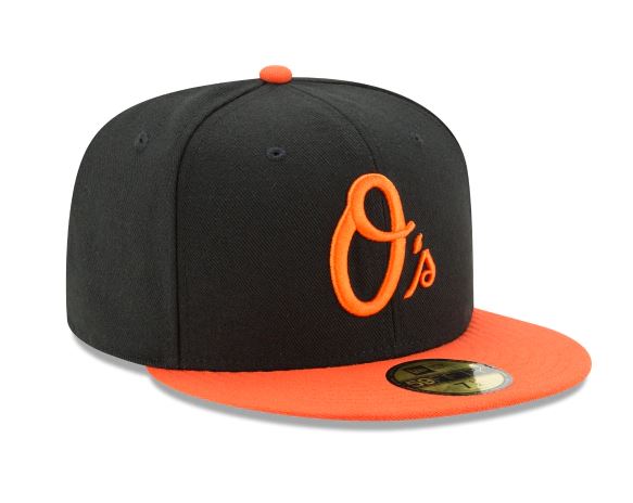 BALTIMORE ORIOLES NEW ERA ALTERNATIVE AUTHENTIC COLLECTION 59FIFTY FITTED-ON-FIELD COLLECTION BLACK/ORANGE