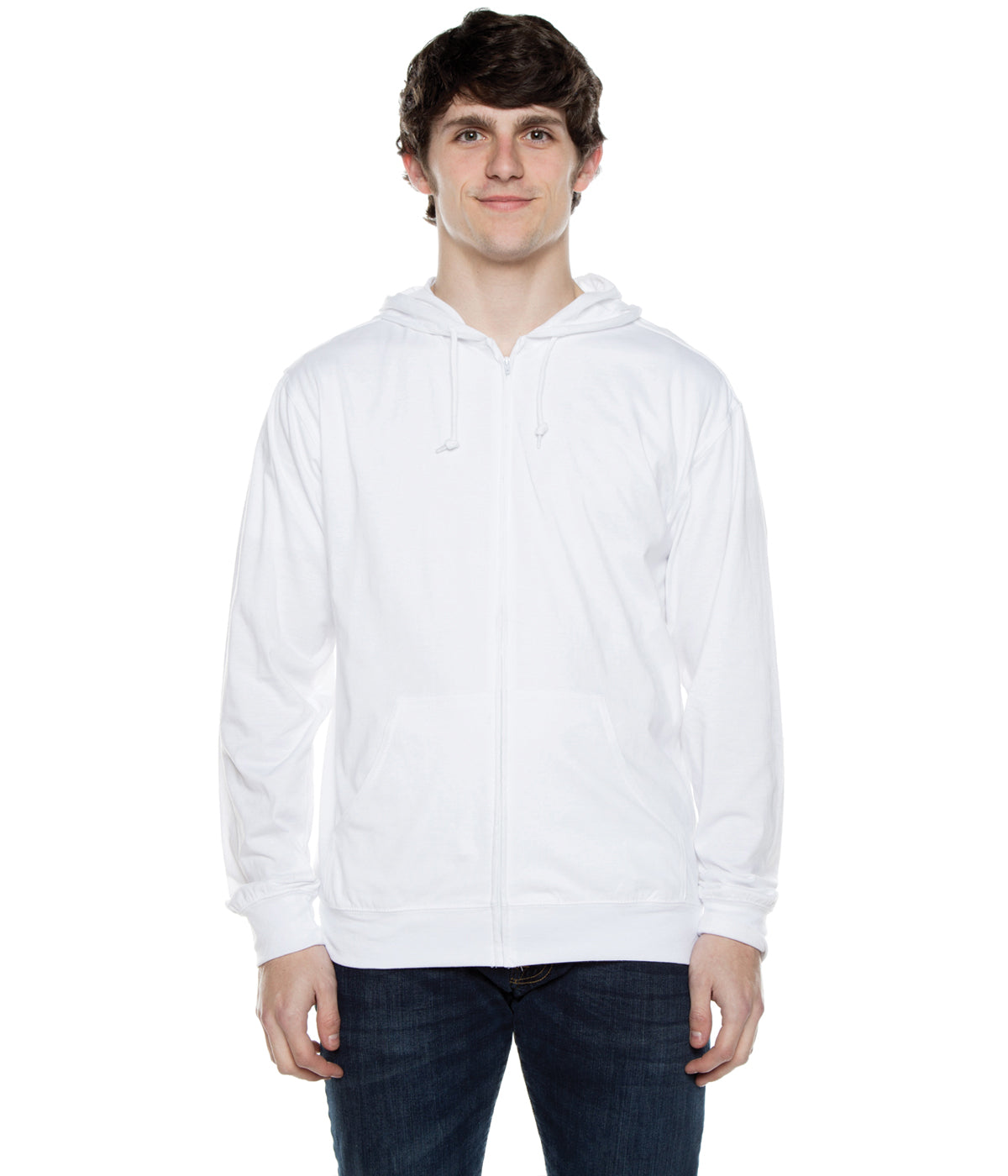 BEACH JERSEY ZIP HOODIE  4.5 OZ-WHITE