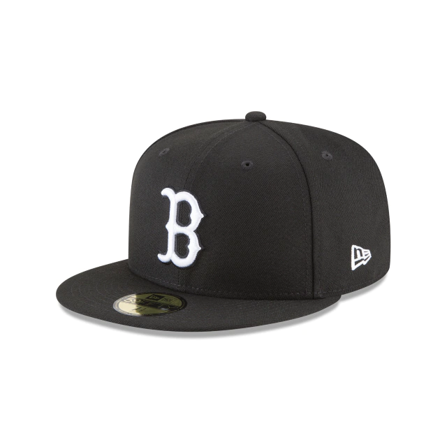 BOSTON RED SOX NEW ERA BLACK ON WHITE 59FIFTY FITTED HAT