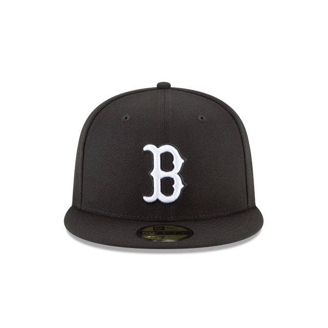 BOSTON RED SOX NEW ERA BLACK ON WHITE 59FIFTY FITTED HAT
