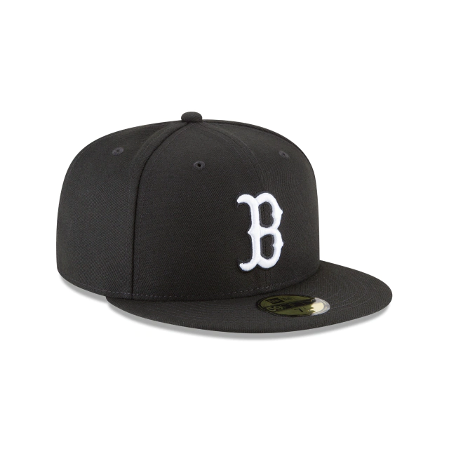 BOSTON RED SOX NEW ERA BLACK ON WHITE 59FIFTY FITTED HAT